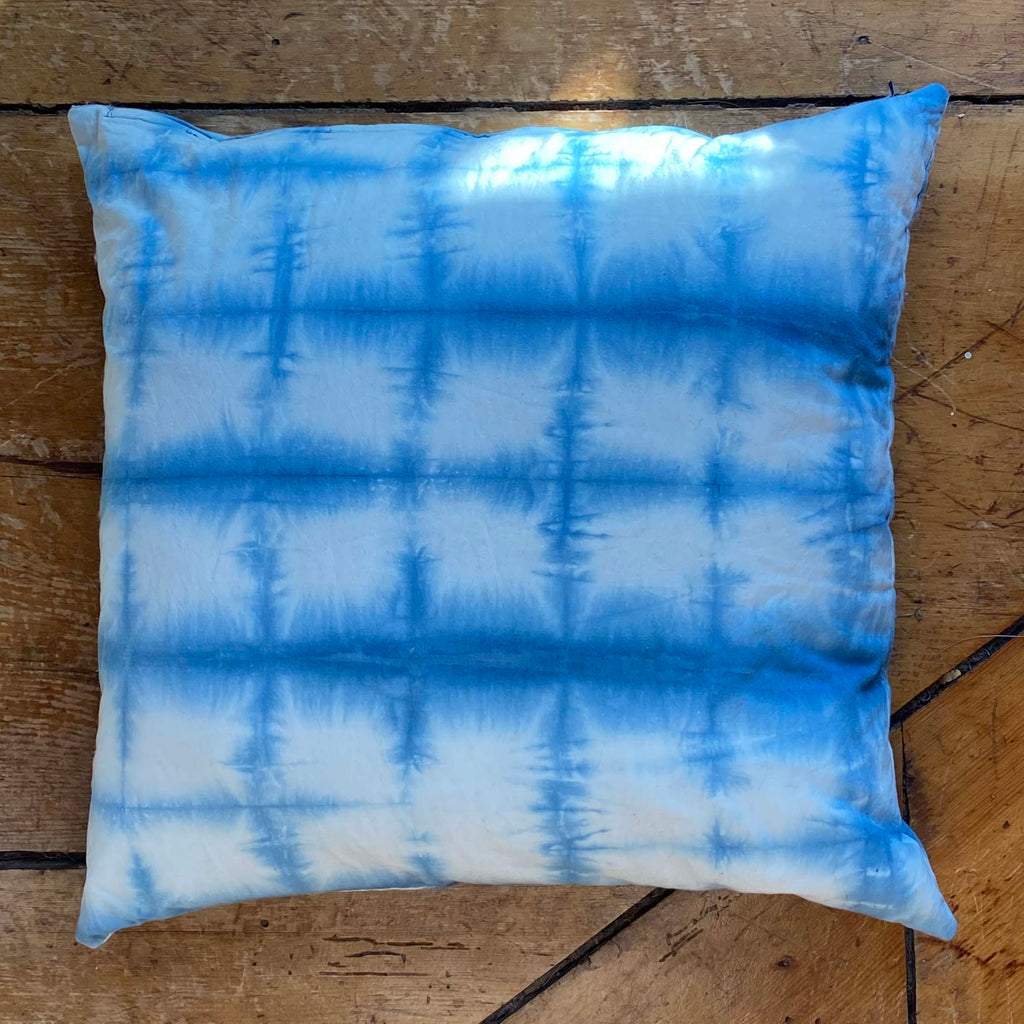Hand Dyed Shibori Indigo Pillow